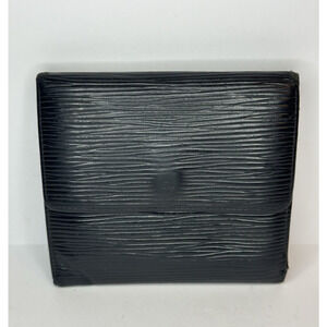 Authentic Louis Vuitton Epi Noir Black Compact Wallet Vintage Made in France